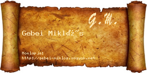 Gebei Miklós névjegykártya